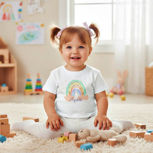 Rainbow and stars personalised toddler T-Shirt