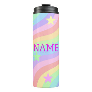 Rainbow and stars thermal tumbler