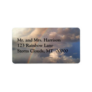 Rainbow and Storm Clouds Address Labels
