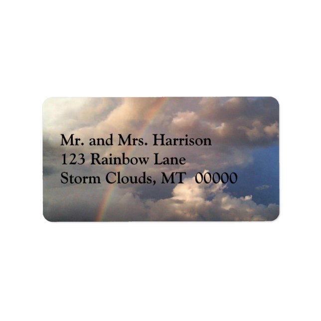 Rainbow and Storm Clouds Address Labels (Front)