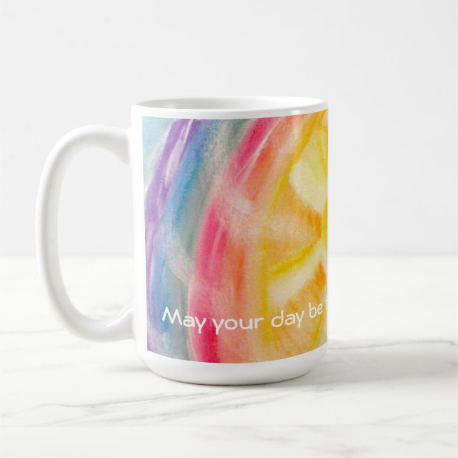 Rainbow and Sun Wishes Mug (Left)