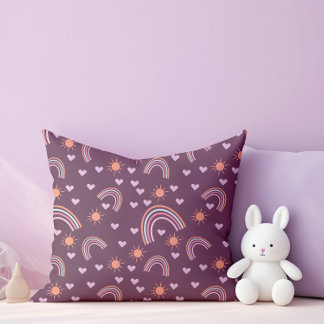 Rainbow and sunshine cushion