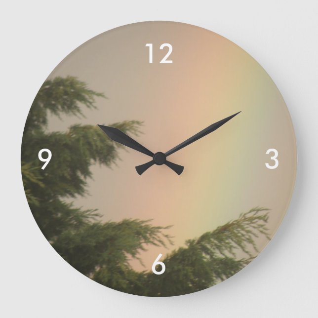 Rainbow and Trees Wall Clock (Front)