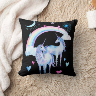 Rainbow and unicorns cushion