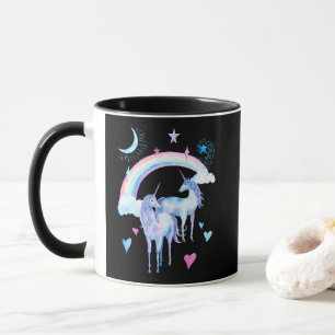 Rainbow and unicorns mug