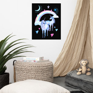 Rainbow and unicorns poster