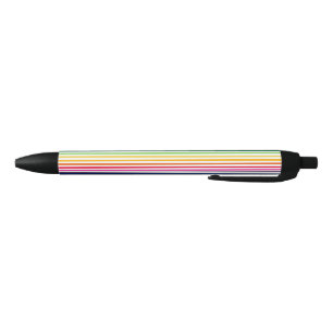 Rainbow and white stripes black ink pen