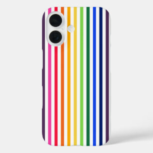 Rainbow and white stripes Case-Mate iPhone case