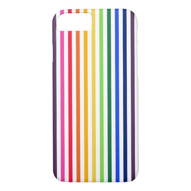 Rainbow and white stripes Case-Mate iPhone case (Back)