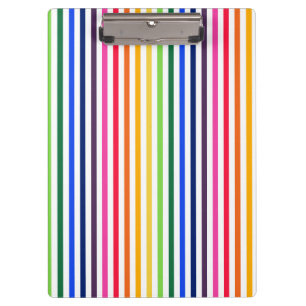 Rainbow and white stripes clipboard