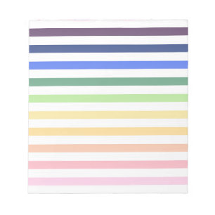 Rainbow and white stripes notepad