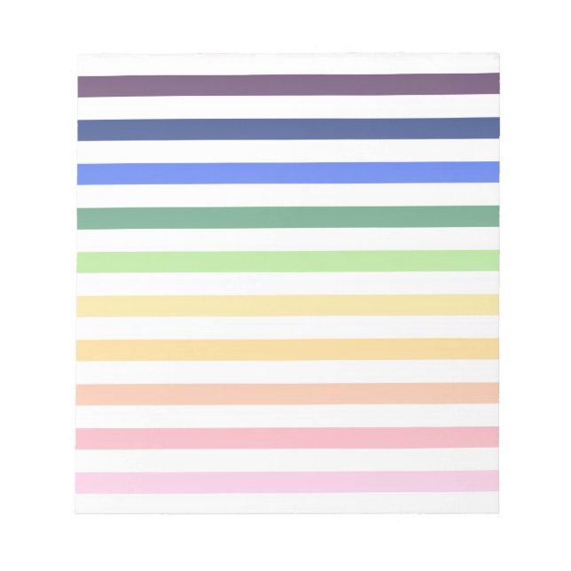 Rainbow and white stripes notepad (Front)
