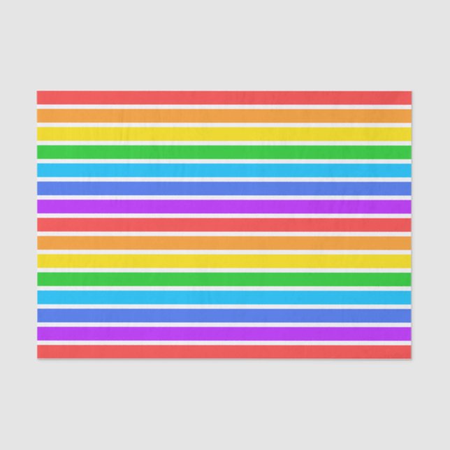 Rainbow and White Stripes Tissue Paper (Front)