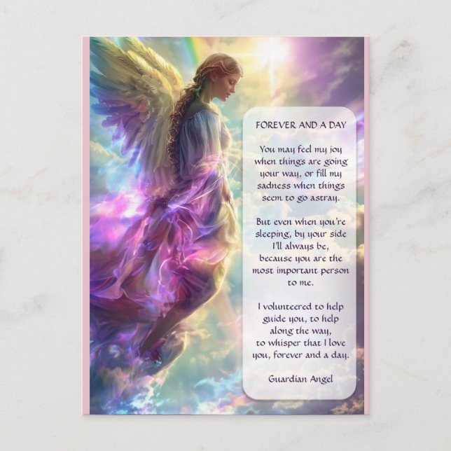 Rainbow Angel and Poem Postcard (Front)