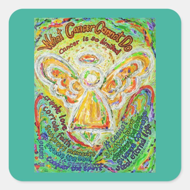 Rainbow Angel What Cancer Cannot Do Poem Stickers (Front)