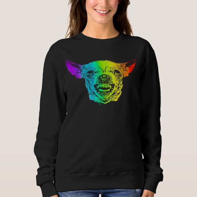 Rainbow Angry Chihuahua Sweatshirt (Front)