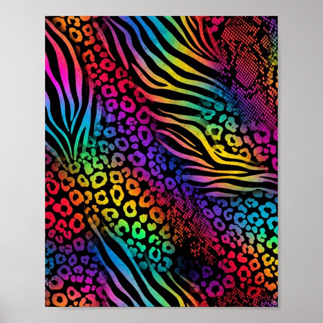 Rainbow Animal Print - Bold Pattern Art (Front)