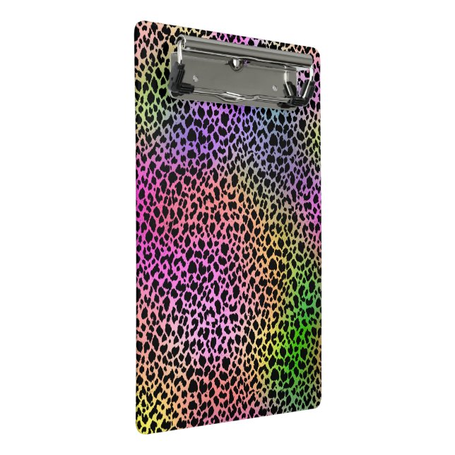 Rainbow Animal Print Mini Clipboard (Angled)