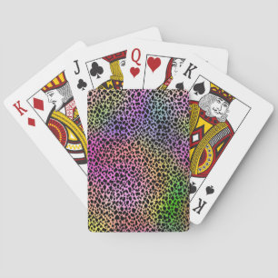 Rainbow Animal Print Playing Cards