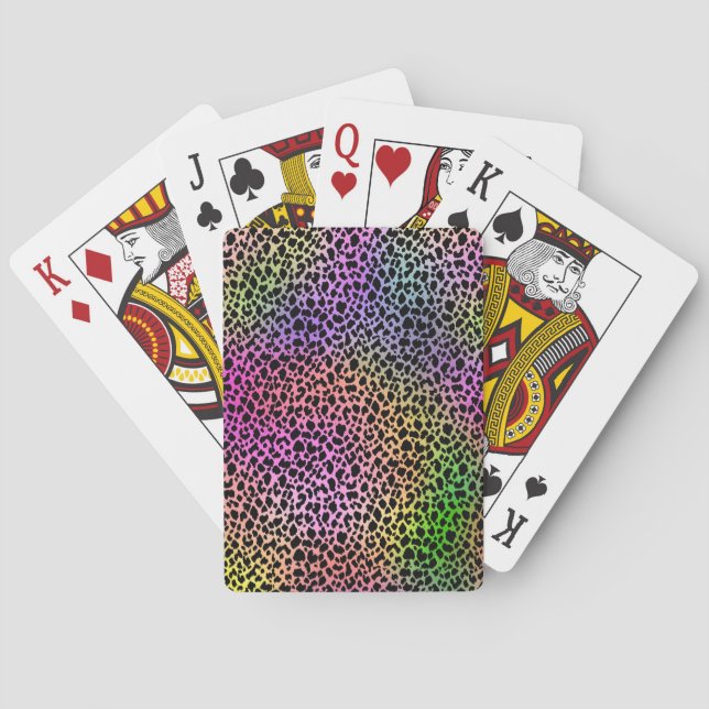 Rainbow Animal Print Playing Cards (Back)