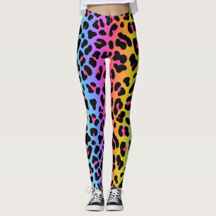 Rainbow animalier print leggings