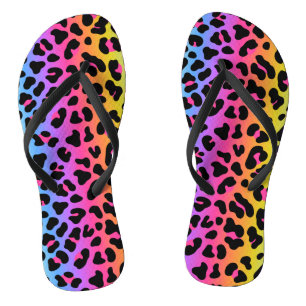 Rainbow animalier print shoes Flip Flops