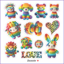 Rainbow Animals and Leopard Print Sticker Sheet