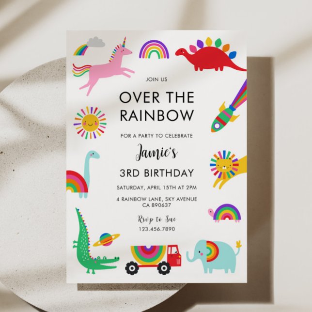 Rainbow Animals Birthday Invitation (Creator Uploaded)