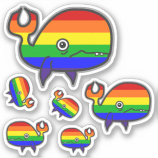 Rainbow Anxious but Proud Whale Sticker Sheet