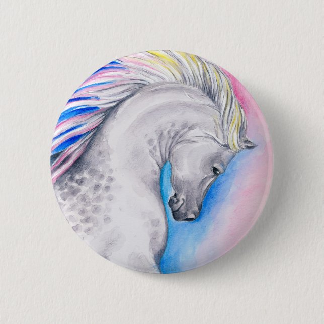 Rainbow Arabian 6 Cm Round Badge (Front)