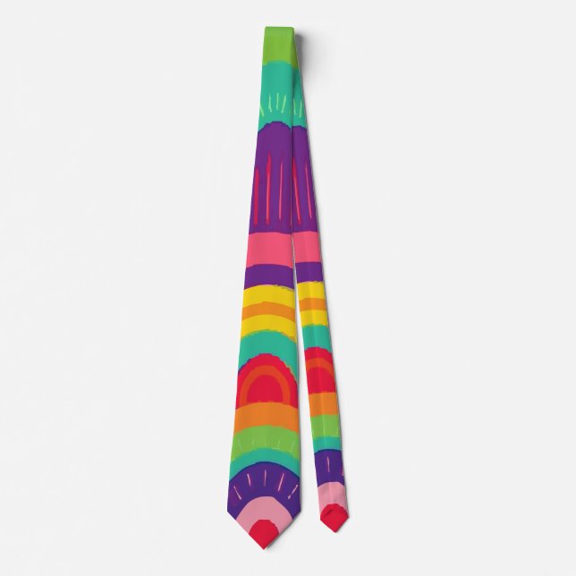 Rainbow Arch Abstract Pattern | Bold Modern Tie (Front)