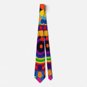 Rainbow Arch Abstract Pattern Modern Colorful Tie