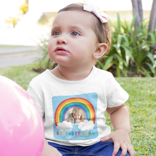 Rainbow Arch Over The Clouds Baby's First Birthday Baby T-Shirt (Creator Uploaded)
