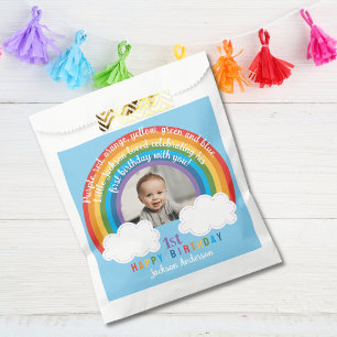 Rainbow Arch Over The Clouds Baby's First Birthday Favour Bag
