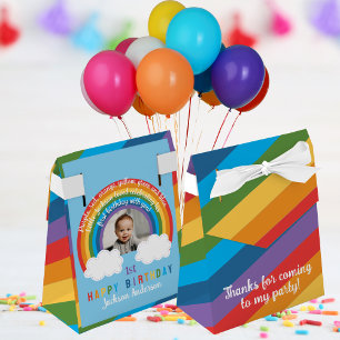 Rainbow Arch Over The Clouds Baby's First Birthday Favour Box