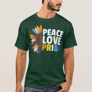 Rainbow Aroace Flag Pride Lgbtq Sunflower T-Shirt