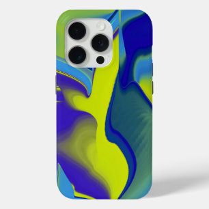 Rainbow Art 3D Abstract in yellow purple green iPhone 15 Pro Case
