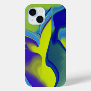 Rainbow Art 3D Abstract in yellow purple green iPhone 15 Case