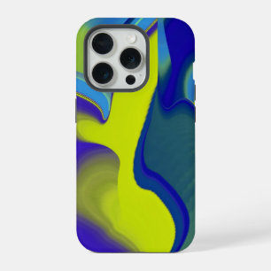 Rainbow Art 3D Abstract in yellow purple green iPhone 15 Pro Case