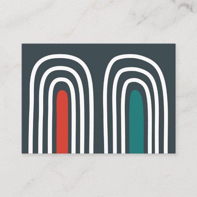 Rainbow art abstract design business card (Front)