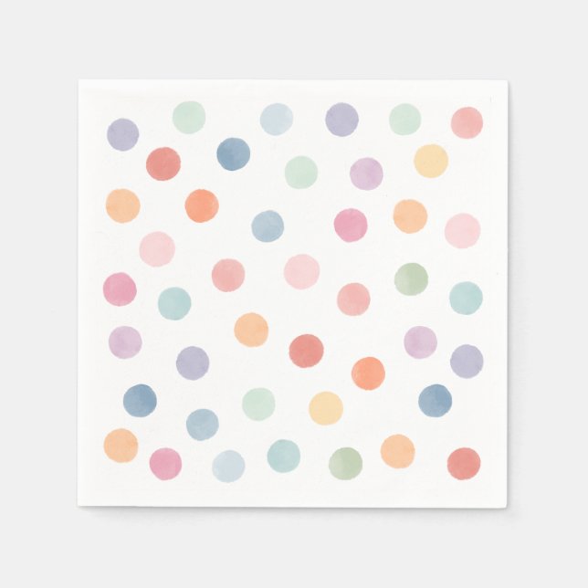 Rainbow Art Birthday Party Napkin (Front)