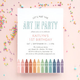 Rainbow Art Craft Birthday Invitation