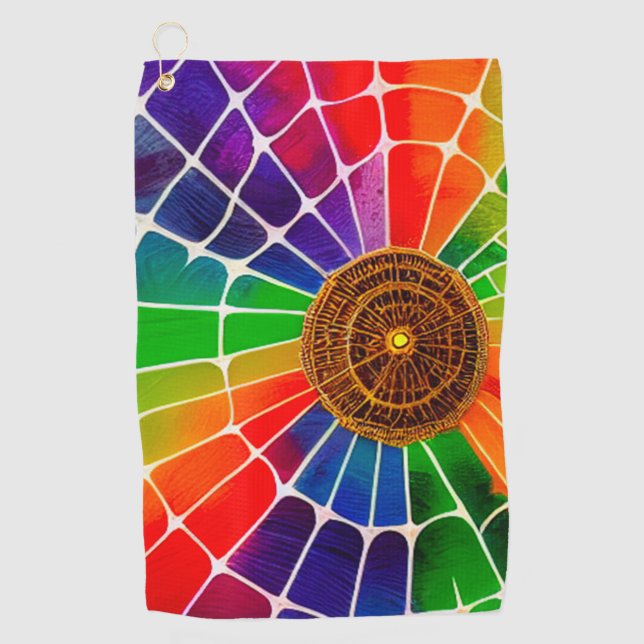 Rainbow Art Golf Towel (Front)