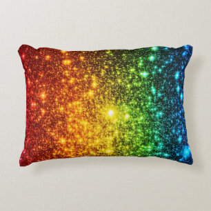 Rainbow Astral Glitter Only Love Is Real Decorative Cushion