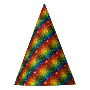 Rainbow Astral Glitter Only Love Is Real Party Hat