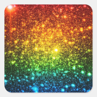 Rainbow Astral Glitter Only Love Is Real Square Sticker