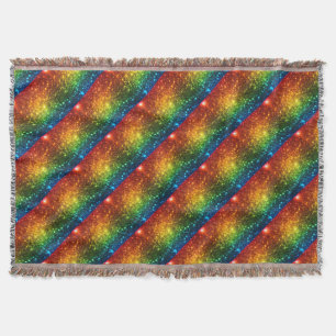 Rainbow Astral Glitter Only Love Is Real Throw Blanket