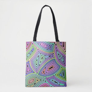 rainbow asymmetrical abstract shapes 2 tote bag
