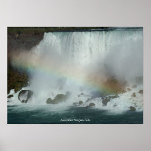 Rainbow at American Niagara Falls Poster