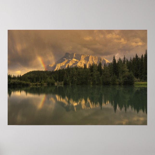 Rainbow at Cascade Ponds Poster (Front)